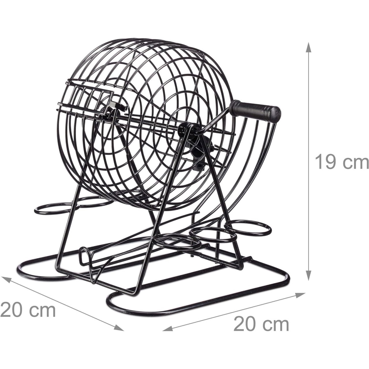 Joc Mini Loterie Flippy, Bingo, cu Pahare de Shot din Sticla, 20 x 20 x 19 cm, 48 Bile, Negru [4]