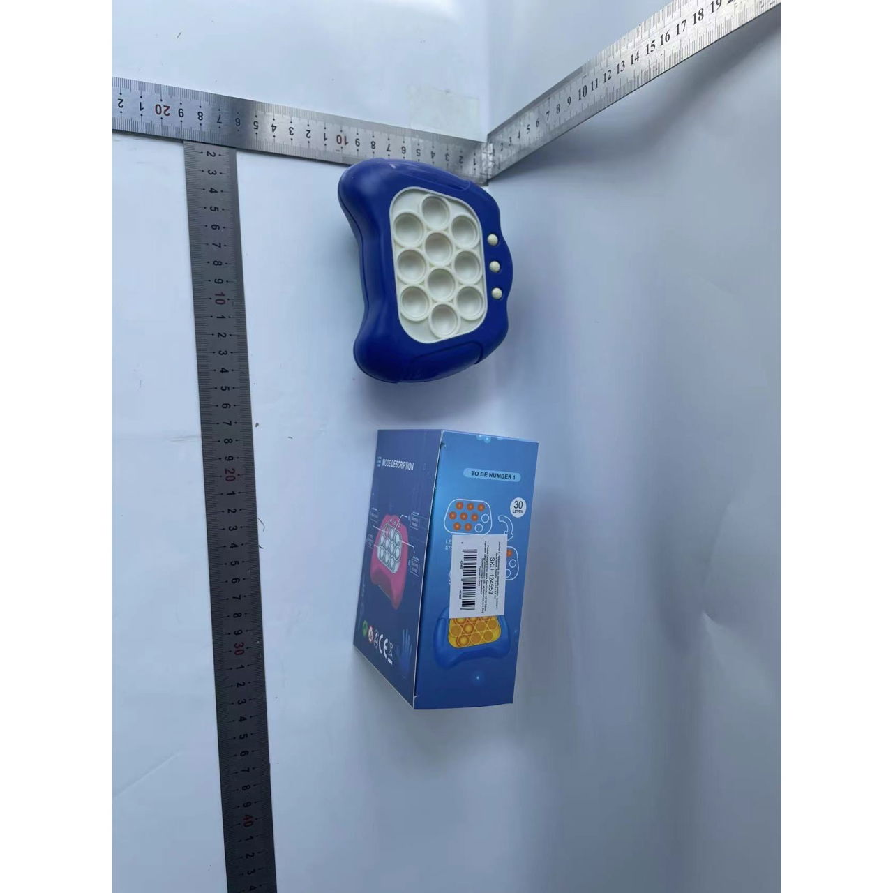 Joc Pop It, Flippy, consola, joc interactiv, antistres, cu baterii, Abs si silicon, Albastru, 12 x 10 x 5.8 cm [7]