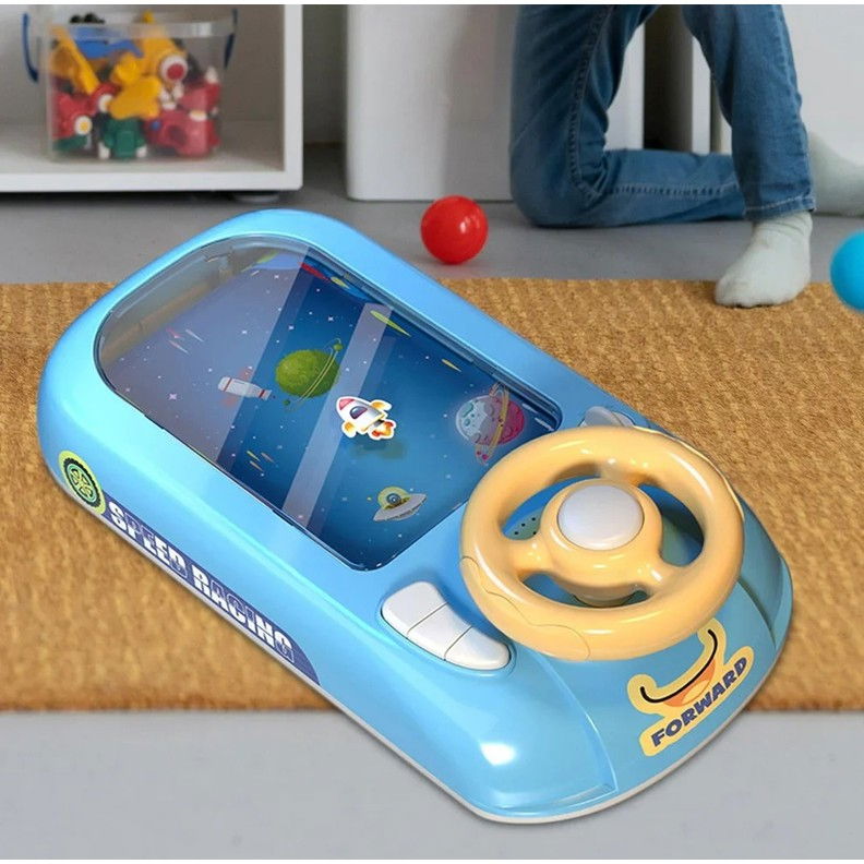 Joc Simulator de Condus, Flippy, 3-6 Ani, Volan Interactiv, Efecte Sonore, din ABS, USB Inclus, Albastru [4]