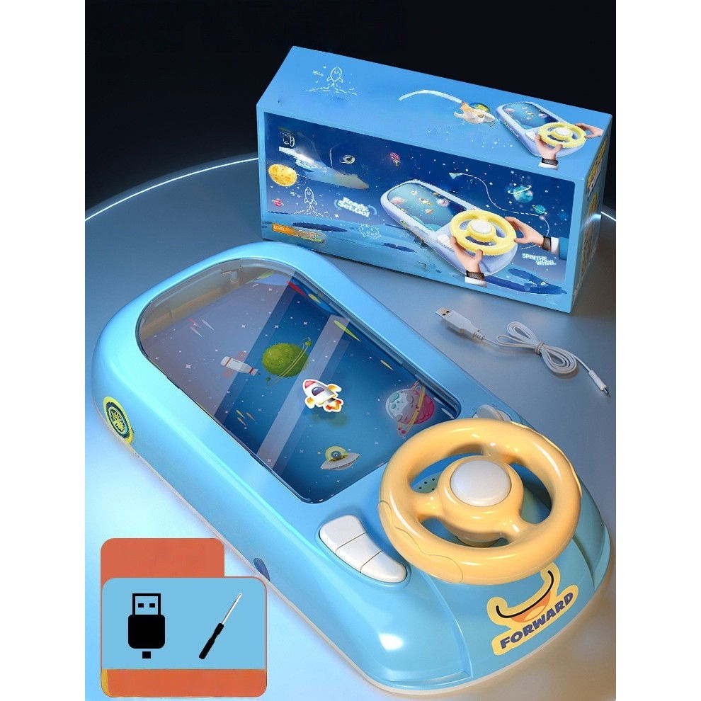 Joc Simulator de Condus, Flippy, 3-6 Ani, Volan Interactiv, Efecte Sonore, din ABS, USB Inclus, Albastru [6]