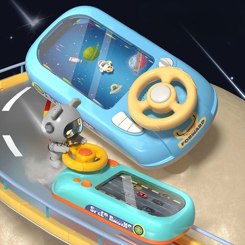 Joc Simulator de Condus, Flippy, 3-6 Ani, Volan Interactiv, Efecte Sonore, din ABS, USB Inclus, Albastru [3]