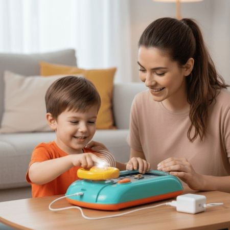 Joc Simulator de Condus, Flippy, 3-6 Ani, Volan Interactiv, Efecte Sonore, din ABS, USB Inclus, Verde [7]