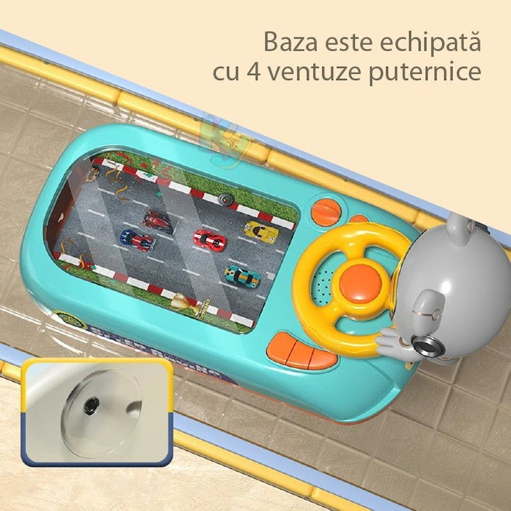 Joc Simulator de Condus, Flippy, 3-6 Ani, Volan Interactiv, Efecte Sonore, din ABS, USB Inclus, Verde [5]