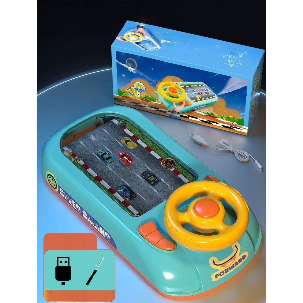 Joc Simulator de Condus, Flippy, 3-6 Ani, Volan Interactiv, Efecte Sonore, din ABS, USB Inclus, Verde [6]