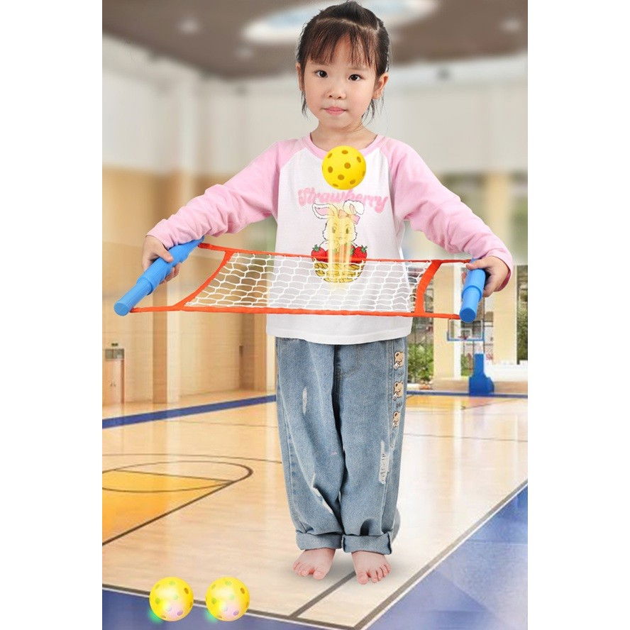 Joc Spikeball, Flippy, Joc in 2, pentru Plaja, Parcuri, Interior, 2 Plase, 2 Mingi, Multicolor [5]