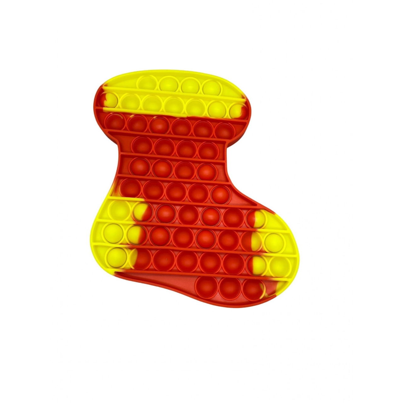 Jucarie antistres din silicon, Flippy, Pop It Now and Flip It, Ciorap Craciun, Rosu/Galben [1]