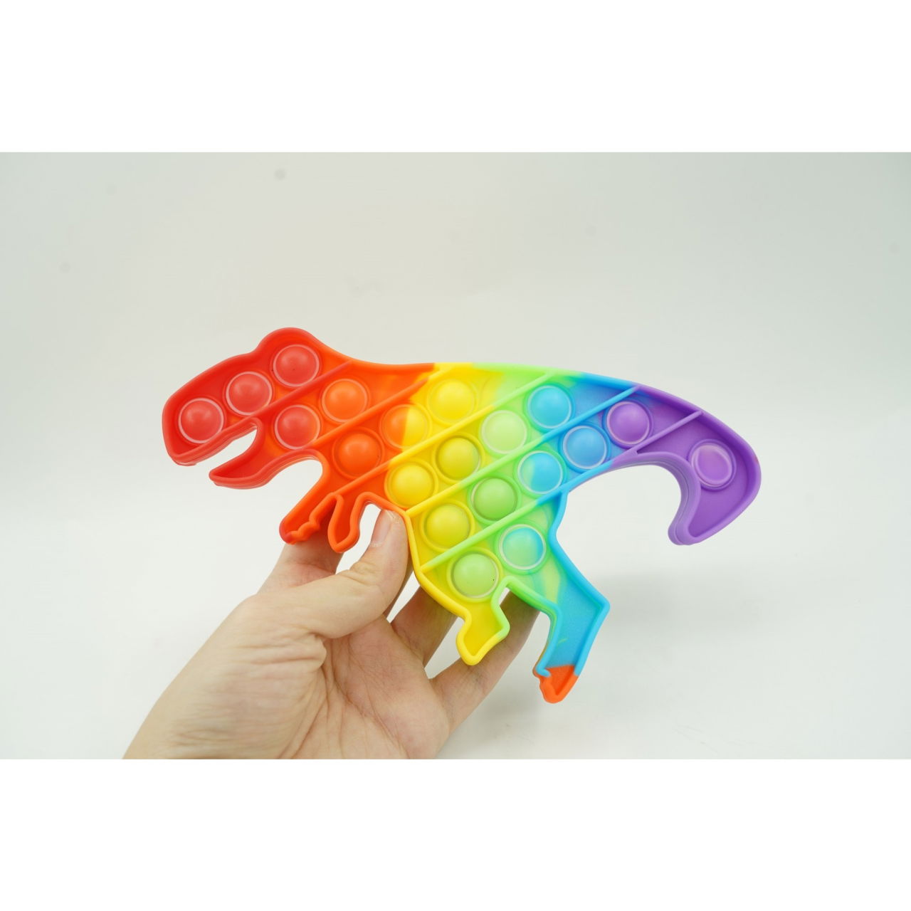 Jucarie antistres din silicon, Flippy, Pop It Now and Flip It, Dinozaur mic, Multicolor V1 [4]