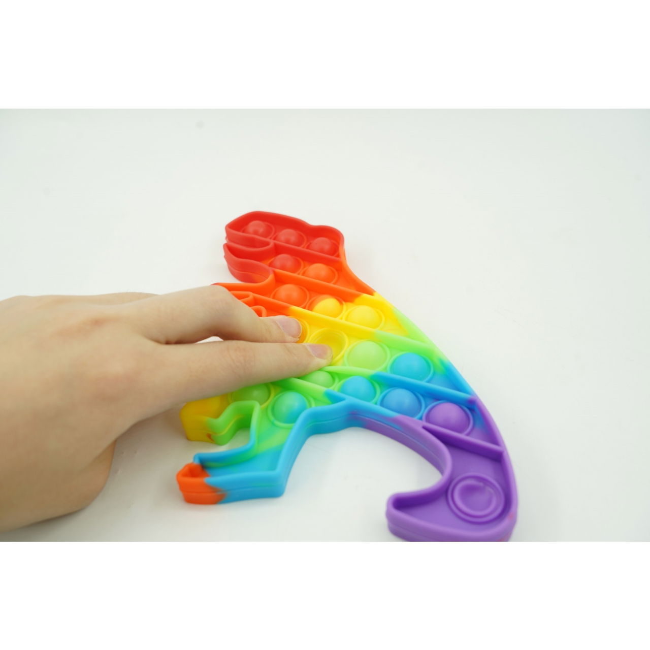 Jucarie antistres din silicon, Flippy, Pop It Now and Flip It, Dinozaur mic, Multicolor V1 [3]