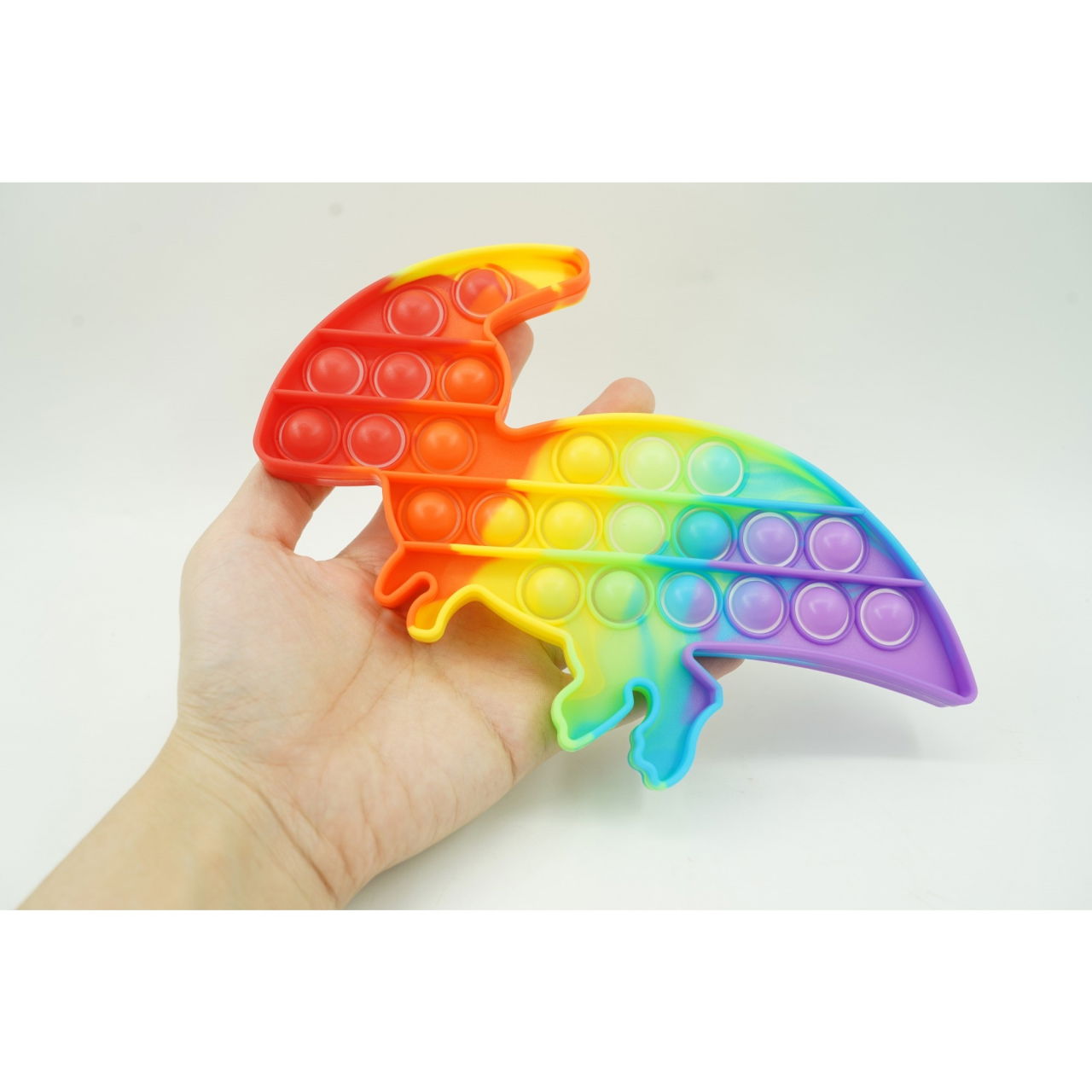 Jucarie antistres din silicon, Flippy, Pop It Now and Flip It, Dinozaur mic, Multicolor V2 [4]