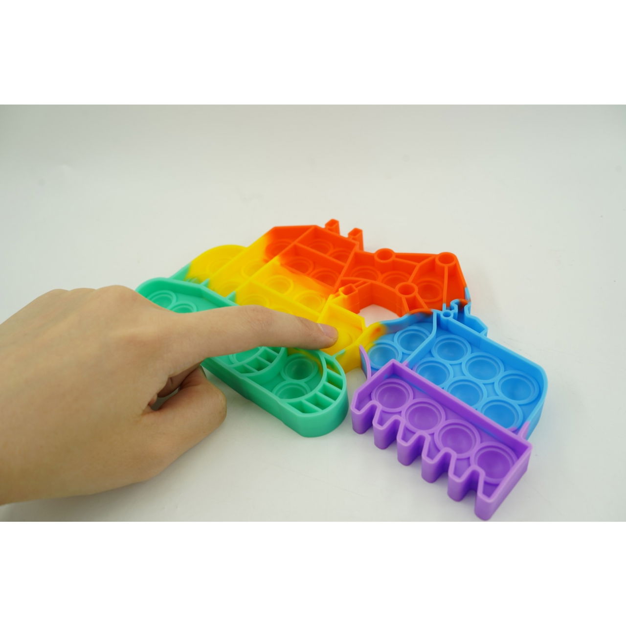 Jucarie antistres din silicon Flippy, Pop it Now and Flip It ,Excavator ,Multicolor ,Model 4 [8]