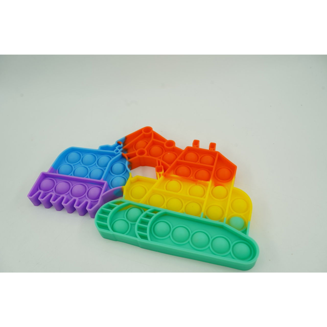 Jucarie antistres din silicon Flippy, Pop it Now and Flip It ,Excavator ,Multicolor ,Model 4 [4]