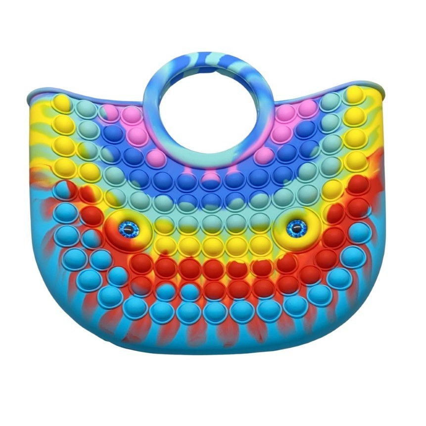 Jucarie Antistres din silicon Flippy, Pop It Now And Flip It, Geanta mare, 28 cm, Multicolor, Model 2 [1]