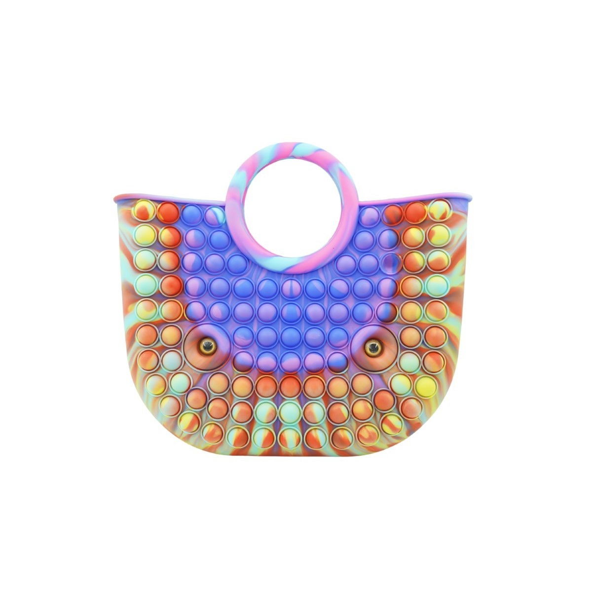 Jucarie Antistres din silicon Flippy, Pop It Now And Flip It, Geanta mare, 28 cm, Multicolor, Model 3 [1]