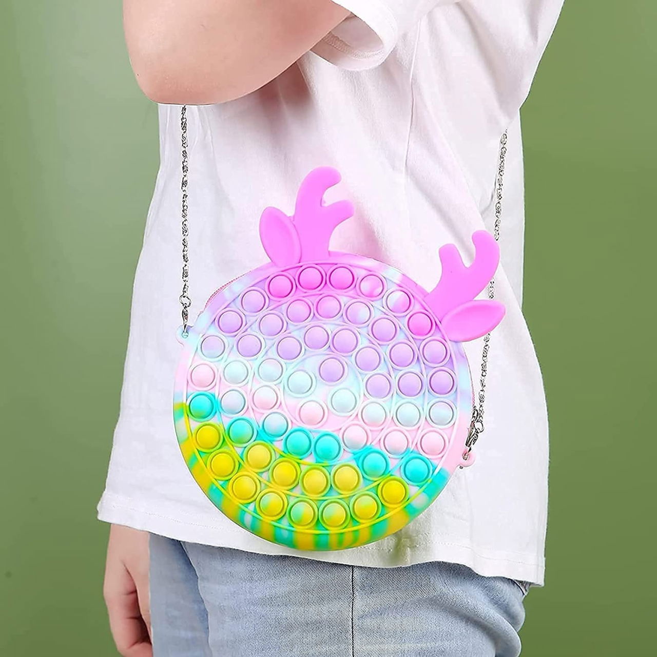 Jucarie antistres din silicon Flippy, Pop it Now and Flip It ,Geanta ,Multicolor [5]