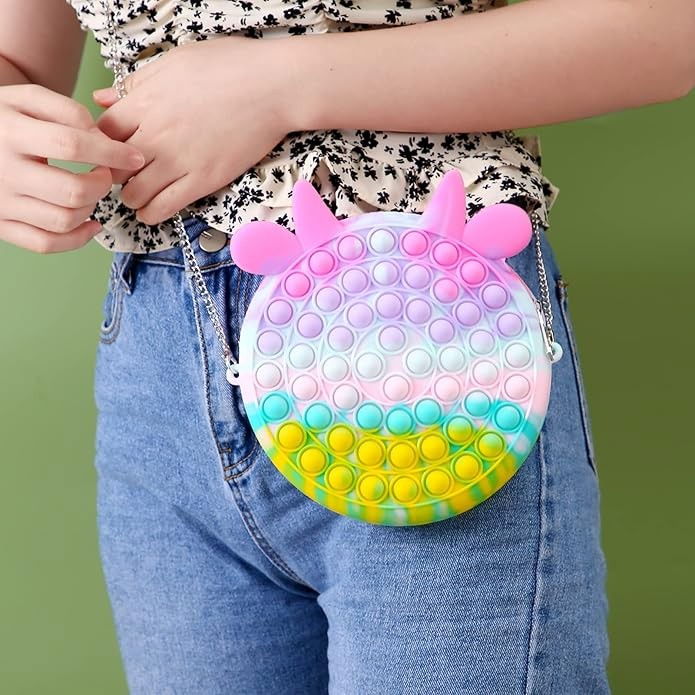 Jucarie antistres din silicon Flippy, Pop it Now and Flip It ,Geanta ,Multicolor [8]