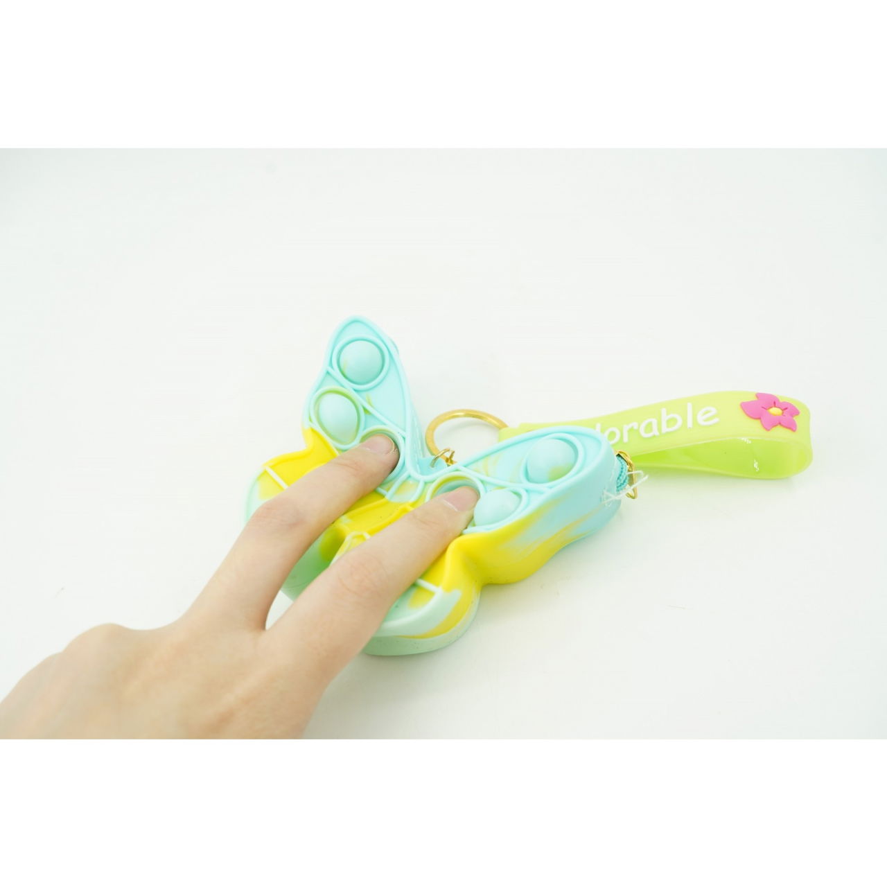 Jucarie antistres din silicon, Flippy, Pop It Now and Flip It, Portofel fluturas, Bleu/Galben [5]