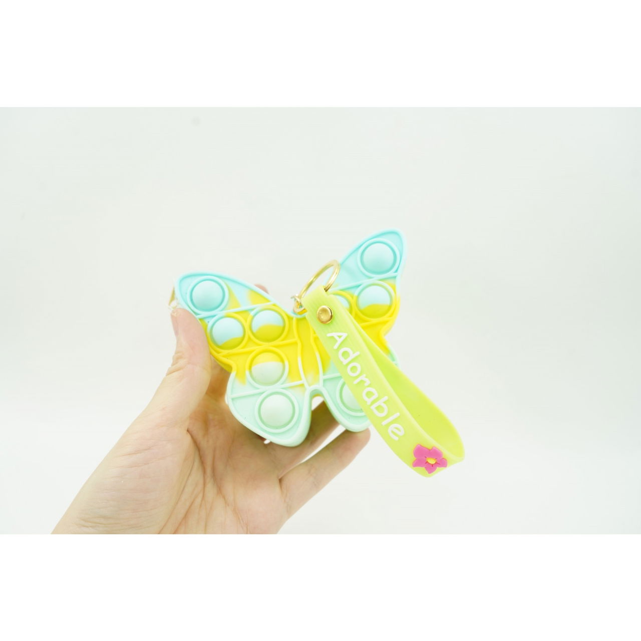 Jucarie antistres din silicon, Flippy, Pop It Now and Flip It, Portofel fluturas, Bleu/Galben [3]