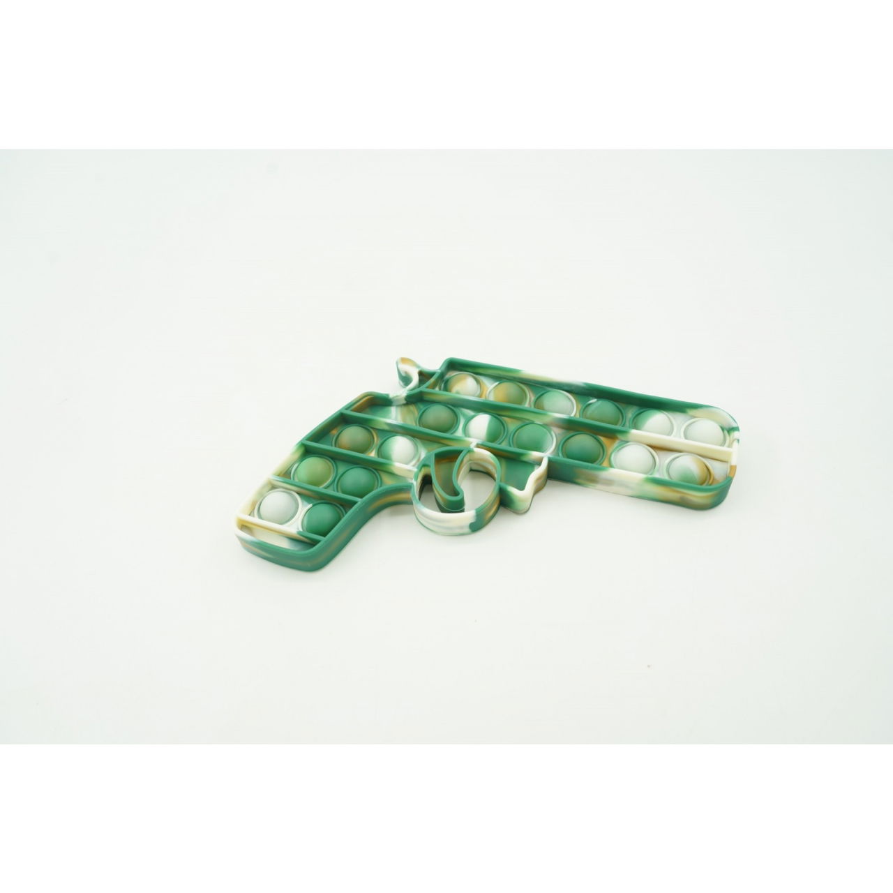 Jucarie antistres din silicon, Pop It Now and Flip It, Pistol, Alb/Verde [2]