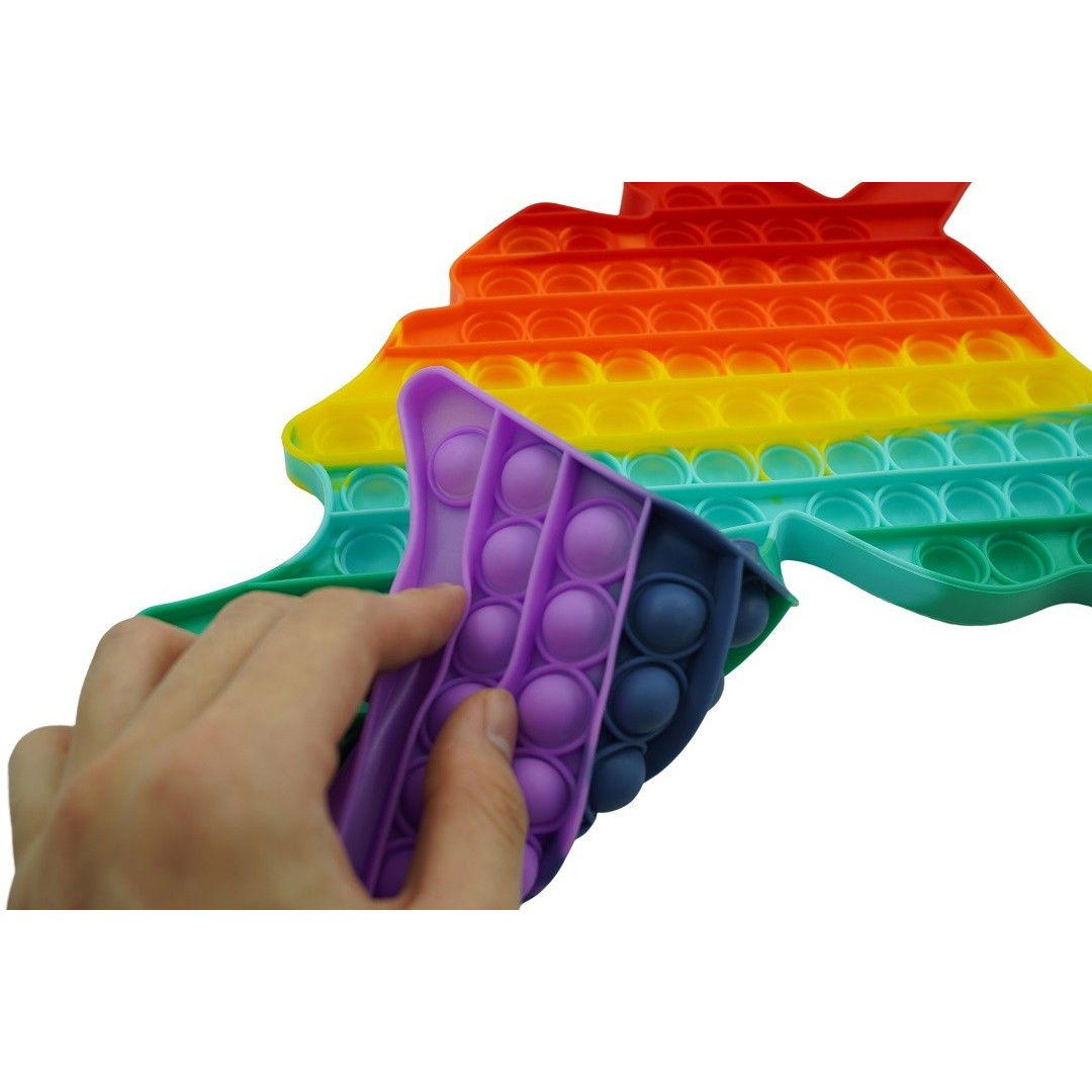 Jucarie antistres din silicon Pop it now, forma Unicorn, multicolor, urias [7]