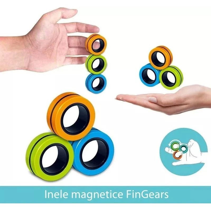 Jucarie antistres Flippy, inele magnetice, 3 piese, Multicolor [4]