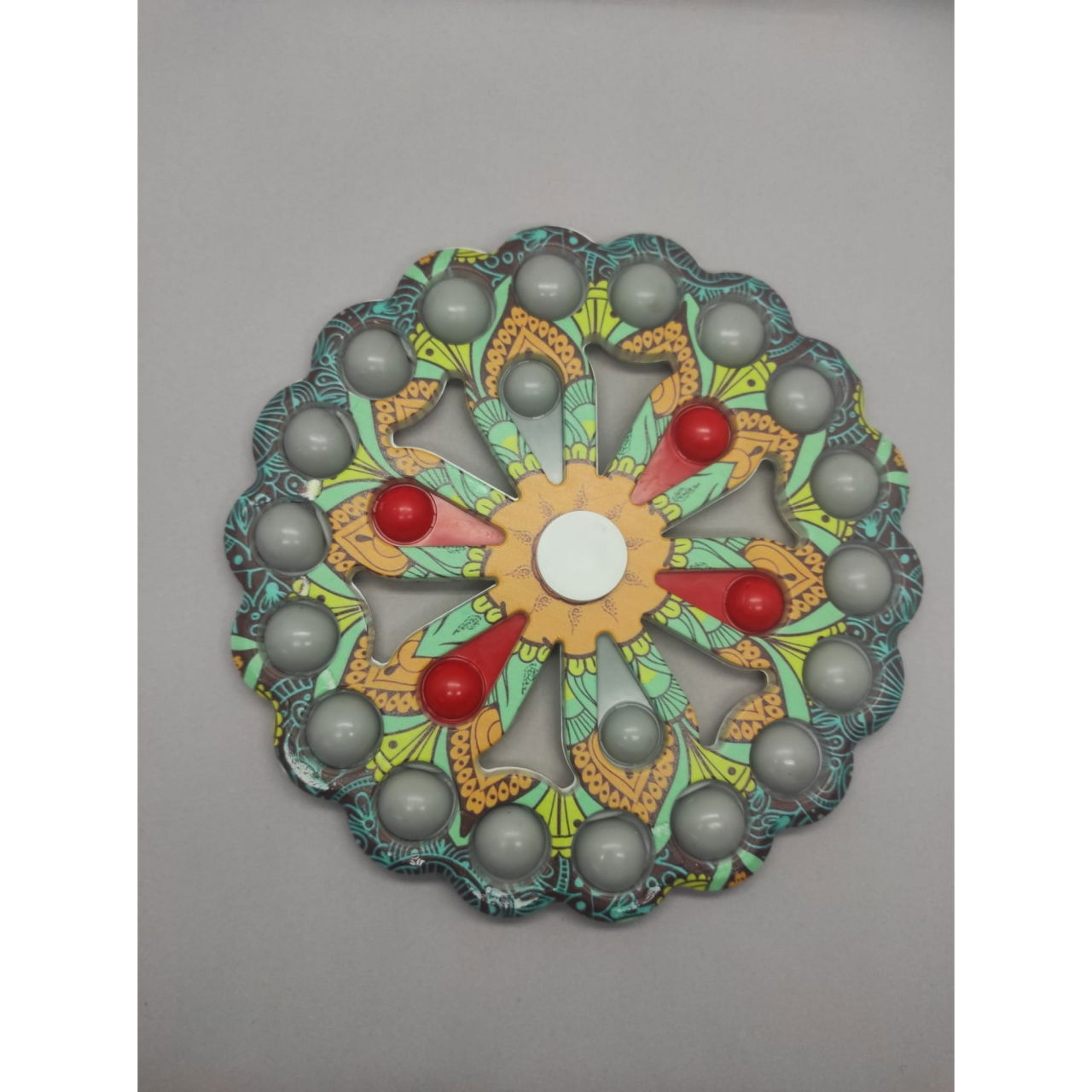 Jucarie Antistres, Flippy, Model Simple Dimple, Fidget Toy Spinner, cu 24 Buline, Multicolor [2]