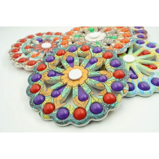 Jucarie Antistres, Flippy, Model Simple Dimple, Fidget Toy Spinner, cu 24 Buline, Multicolor [9]