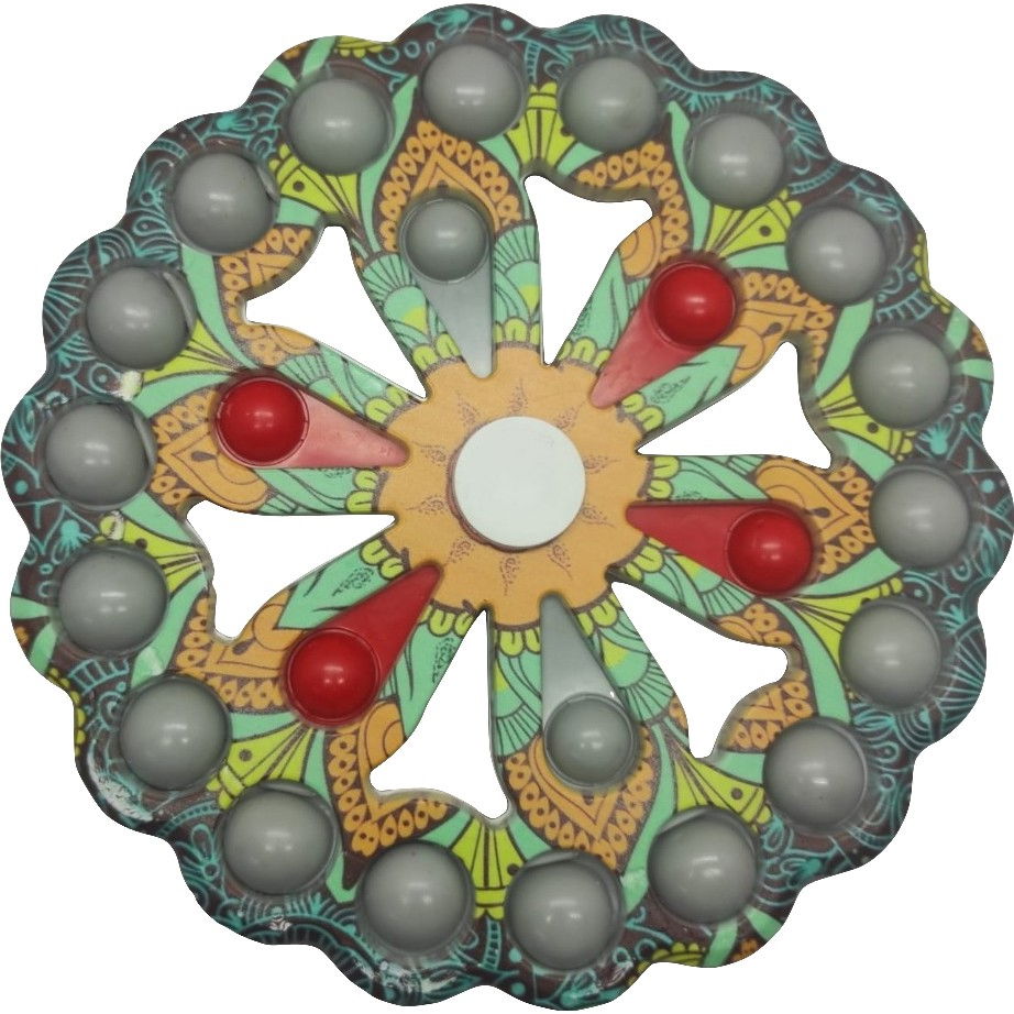 Jucarie Antistres, Flippy, Model Simple Dimple, Fidget Toy Spinner, cu 24 Buline, Multicolor [1]