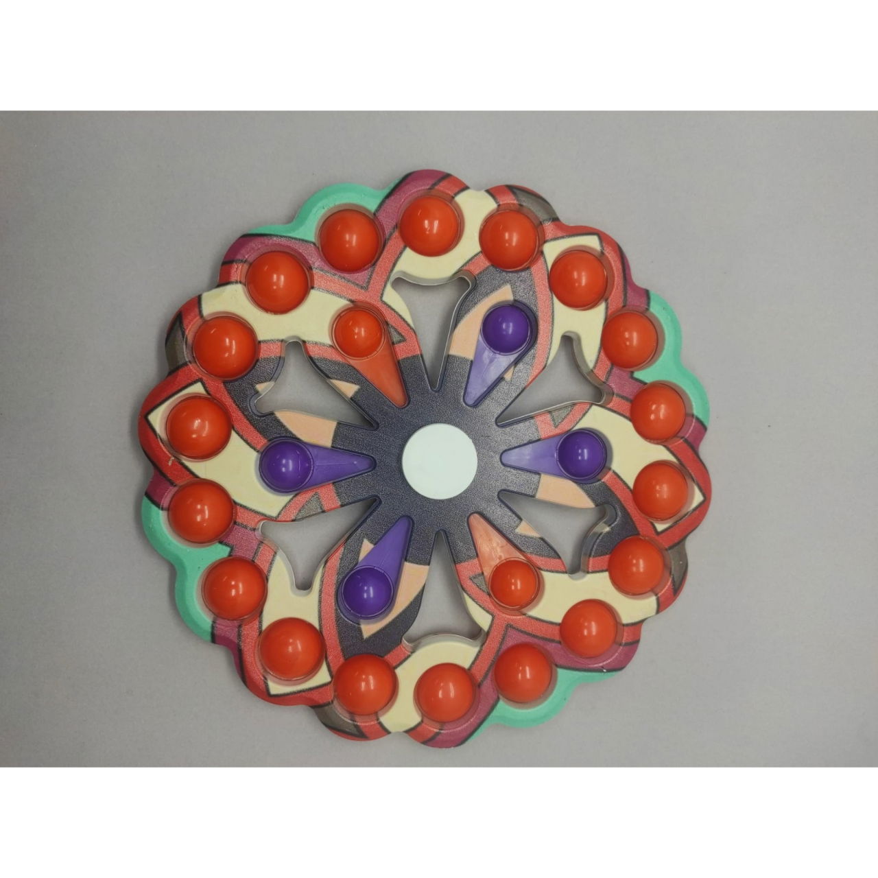 Jucarie Antistres, Flippy, Model Simple Dimple, Fidget Toy Spinner, cu 24 Buline, Multicolor [6]