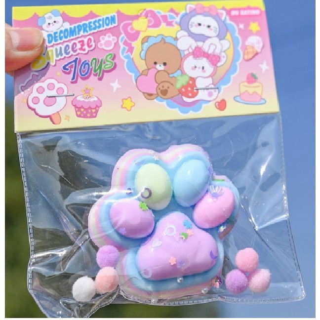 Jucarie Antistres Squishy, Flippy, cu Revenire Lenta, Labuta de Pisica Pufoasa, 7.5 cm, Ambalaj Transparent, Model 27053, Multicolor [5]