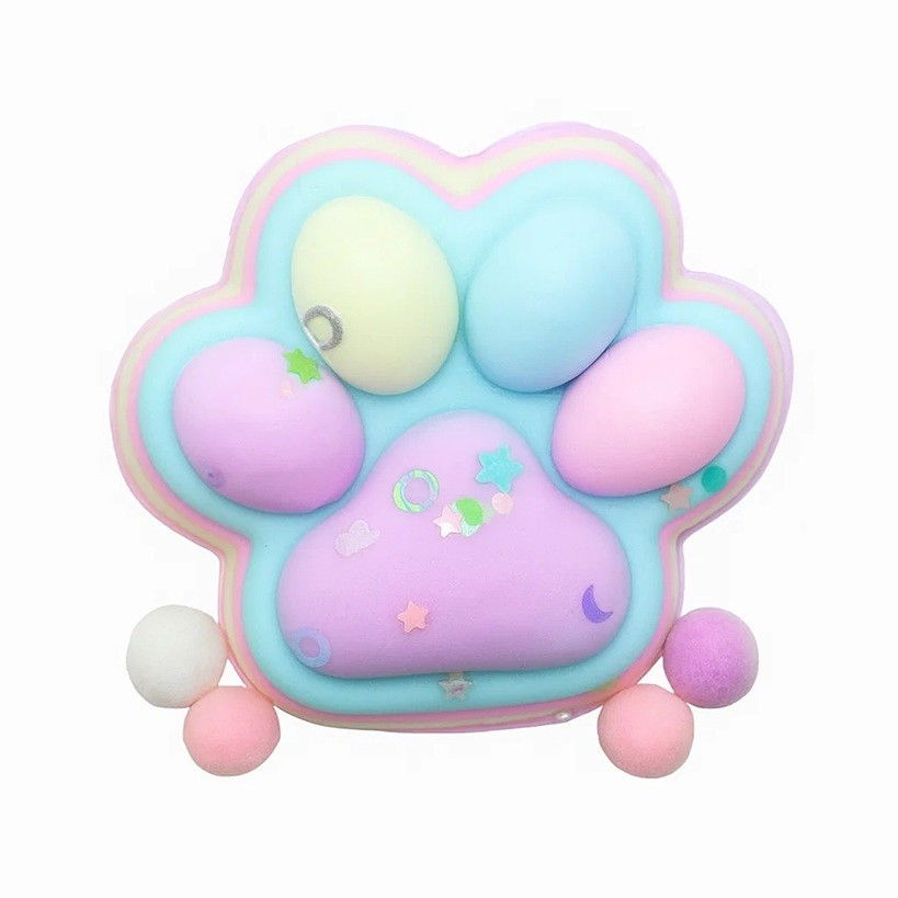 Jucarie Antistres Squishy, Flippy, cu Revenire Lenta, Labuta de Pisica Pufoasa, 7.5 cm, Ambalaj Transparent, Model 27053, Multicolor [2]