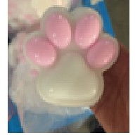 Jucarie Antistres Squishy, Flippy, cu Revenire Lenta, Labuta de Pisica Pufoasa, 8.5 x 7.5 cm, Ambalaj Transparent, Alb Roz [1]