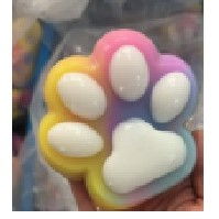 Jucarie Antistres Squishy, Flippy, cu Revenire Lenta, Labuta de Pisica Pufoasa, 8.5 x 7.5 cm, Ambalaj Transparent, Multicolor Alb [1]