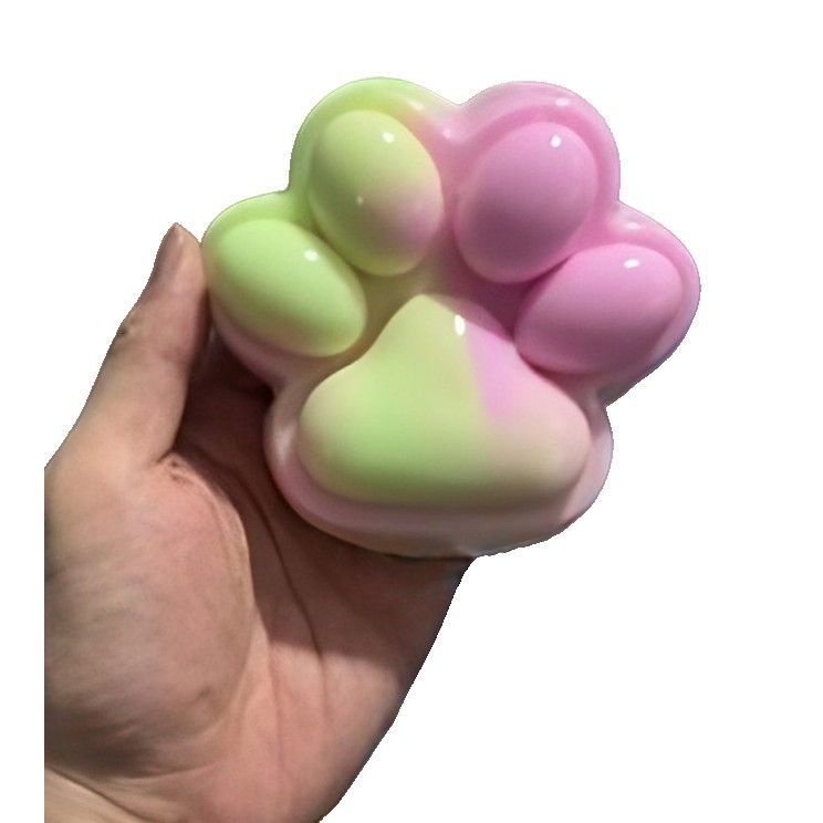 Jucarie Antistres Squishy, Flippy, cu Revenire Lenta, Squeeze Pinch Family, Model Cat Paw, 12.5x10.5 cm, 220g, Ambalaj Transparent, Model 021, Multicolor [1]