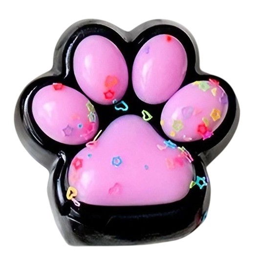 Jucarie Antistres Squishy, Flippy, cu Revenire Lenta, Squeeze Pinch Family, Model Labuta de Pisica, 6.8x6.2 cm, 55g, Ambalaj Transparent, Roz Deschis [1]