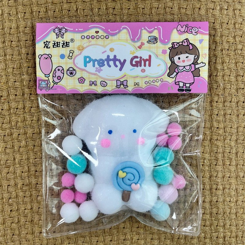 Jucarie Antistres Squishy, Flippy, cu Revenire Lenta, Squeeze Pretty Girl, Model Animalut, Ambalaj Transparent, Alb [6]