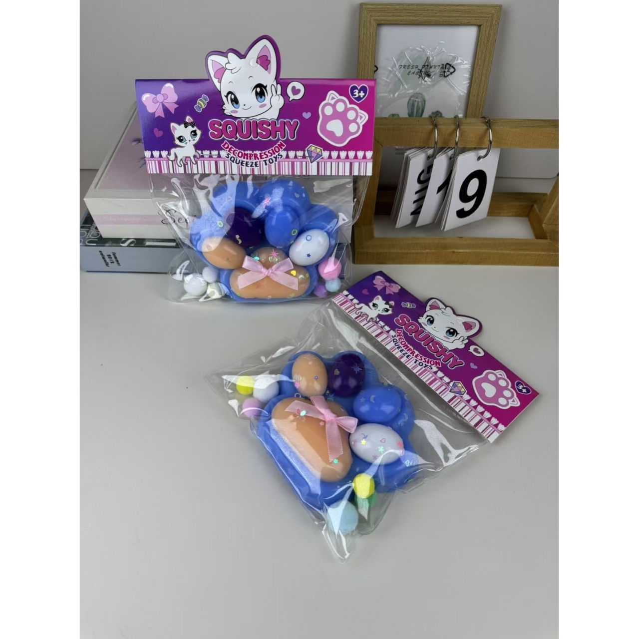 Jucarie Antistres Squishy, Flippy, cu Revenire Lenta, Squeeze Toys, Model Cat Paw, 12.5x10.5 cm, 220g, +3 Ani, din TPR, Model 7, Multicolor [4]