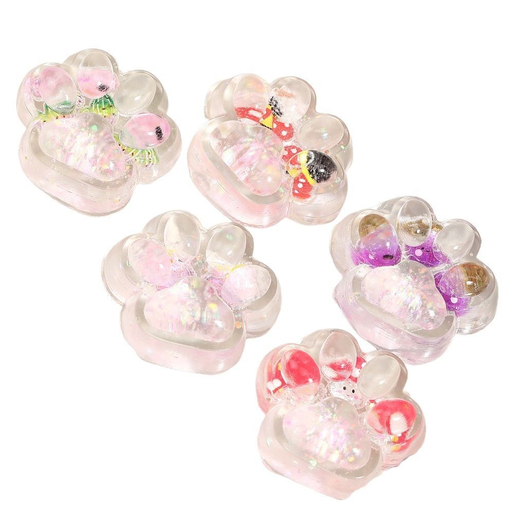 Jucarie Antistres Squishy, Flippy, Labuta de Pisica Pufoasa, cu Revenire Lenta, 7 x 6.5 cm, Model Ciuperca, Multicolor [12]