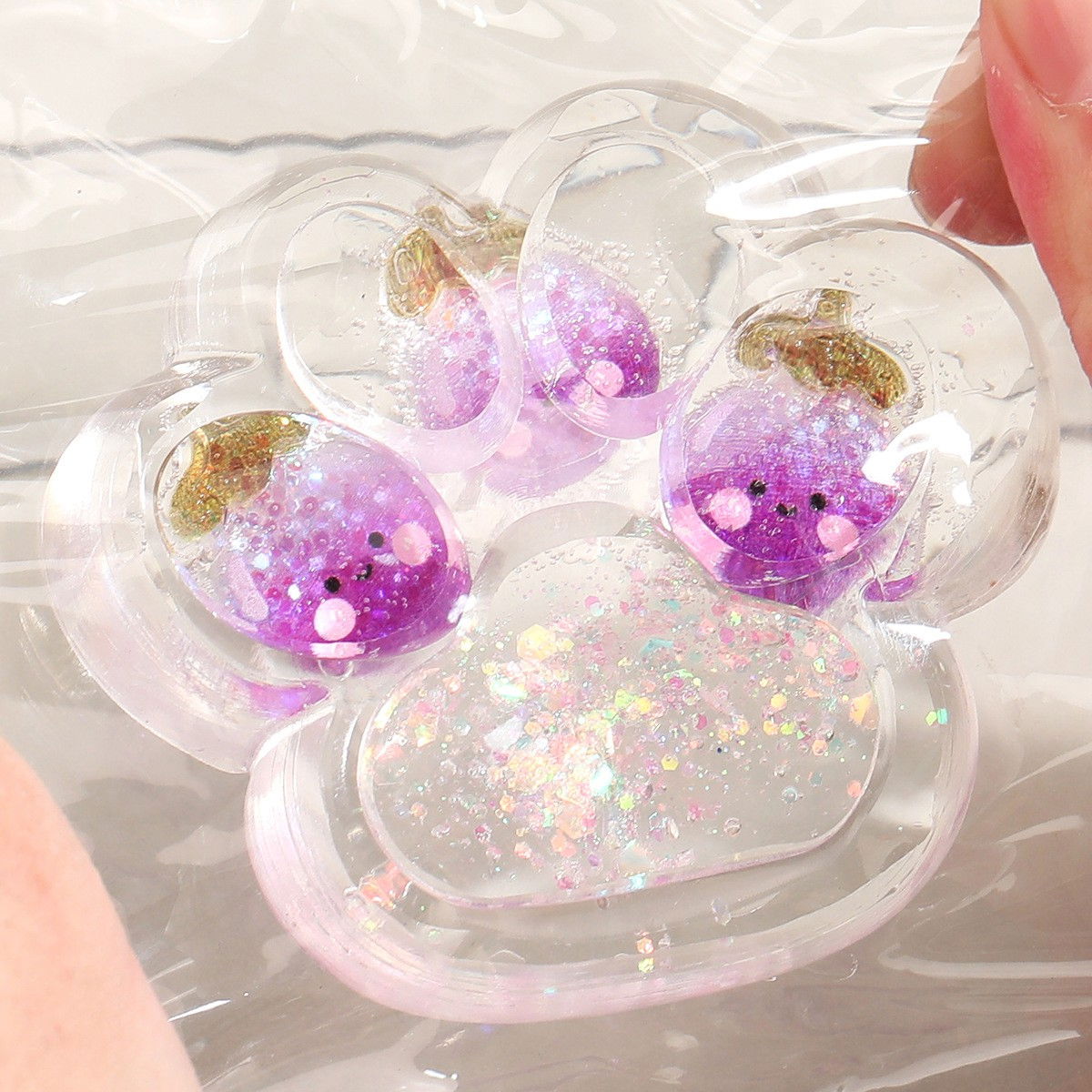 Jucarie Antistres Squishy, Flippy, Labuta de Pisica Pufoasa, cu Revenire Lenta, 7 x 6.5 cm, Model Ciuperca, Multicolor [4]