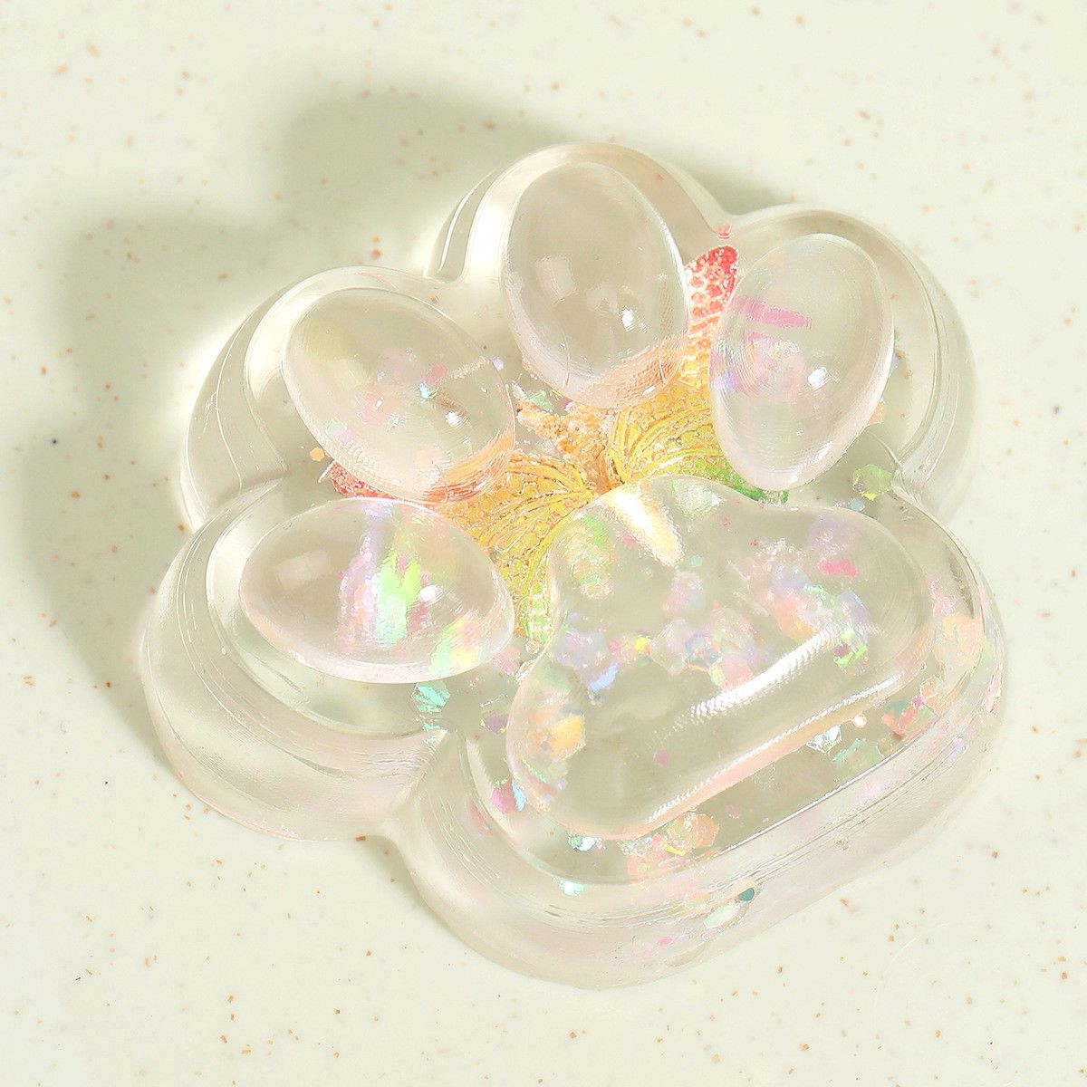 Jucarie Antistres Squishy, Flippy, Labuta de Pisica Pufoasa, cu Revenire Lenta, 7 x 6.5 cm, Model Fluturi, Multicolor [6]