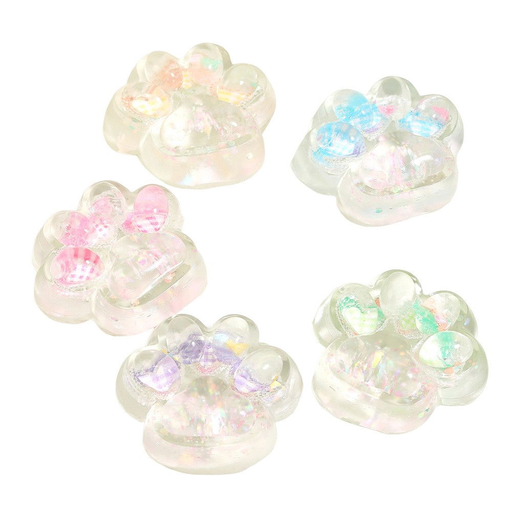 Jucarie Antistres Squishy, Flippy, Labuta de Pisica Pufoasa, cu Revenire Lenta, 7 x 6.5 cm, Model Inima, Multicolor [7]