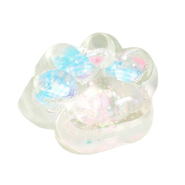 Jucarie Antistres Squishy, Flippy, Labuta de Pisica Pufoasa, cu Revenire Lenta, 7 x 6.5 cm, Model Inima, Multicolor [1]