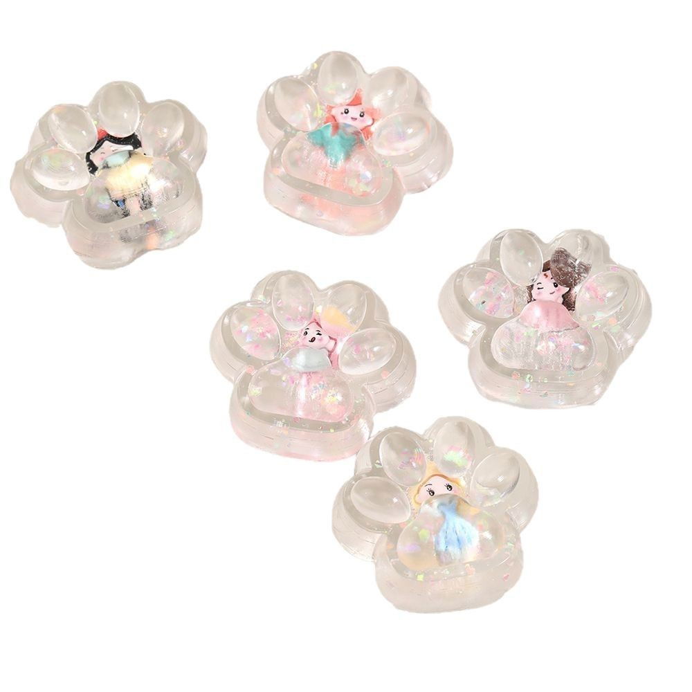 Jucarie Antistres Squishy, Flippy, Labuta de Pisica Pufoasa, cu Revenire Lenta, 7 x 6.5 cm, Model Printesa, Multicolor [7]