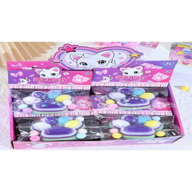 Jucarie Antistres Squishy, Flippy, Labuta de Pisica Squeeze Toys, cu Revenire Lenta, 7.5 cm, Model 270513, Multicolor [5]