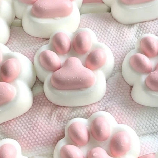 Jucarie Antistres Squishy, Flippy, Revenire Lenta, Model Labuta de Pisica, Squishy, BIG, 12.5 x 10.5 cm, 220 g, Model 10, Alb Roz [3]