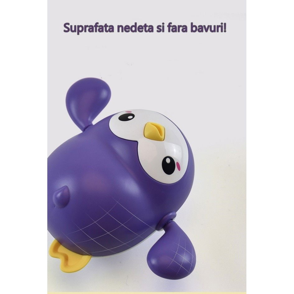 Jucarie de baie interactiva pentru copii, Flippy, pinguinul mov [5]