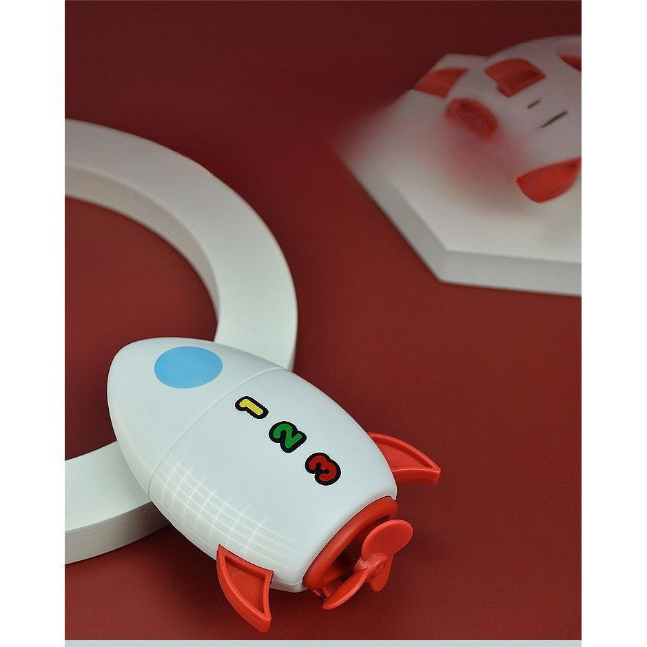 Jucarie de baie pentru copii, Flippy, Racheta de apa, 11 cm, Alb [4]