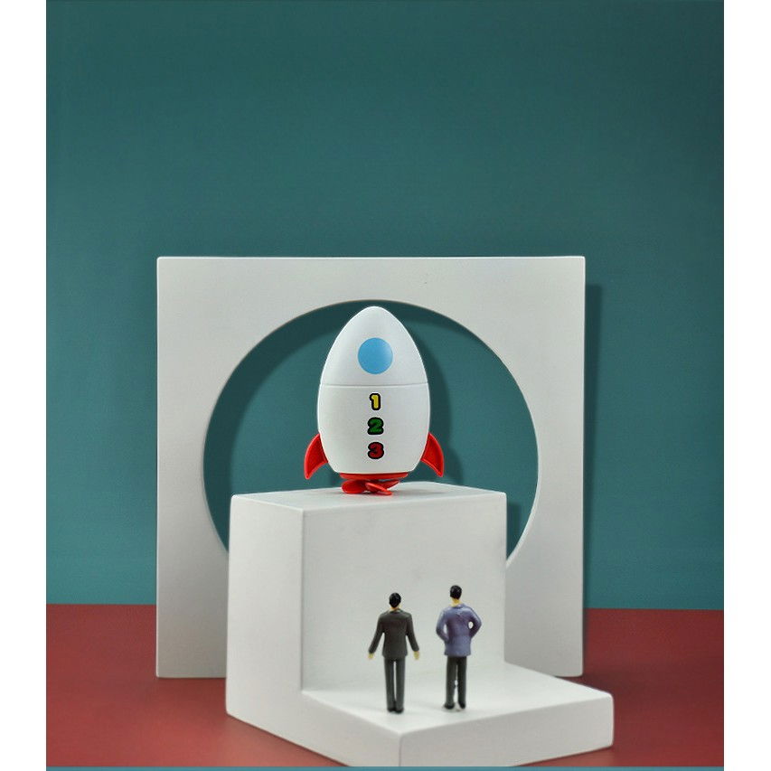 Jucarie de baie pentru copii, Flippy, Racheta de apa, 11 cm, Alb [6]