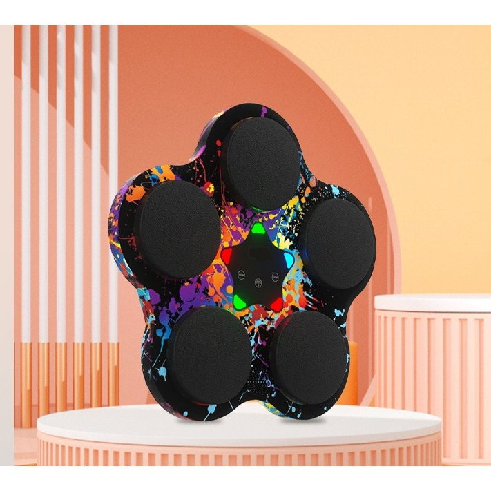 Jucarie de Boxat cu Muzica si Lumini, Flippy, Bluetooth, Incarcare USB, Aplicare cu Ventuze, 5 Tinte, 40x38x8 cm, 930 g, Negru [3]