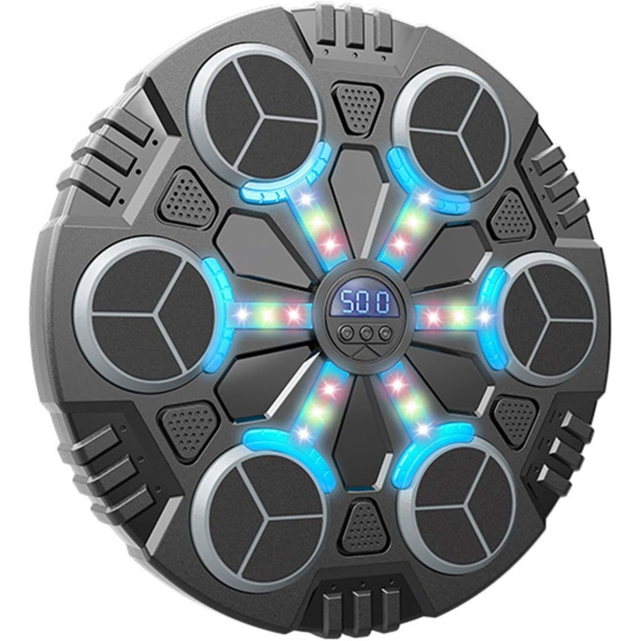 Jucarie de Boxat cu Muzica si Lumini, Flippy, Manusi Incluse, Bluetooth, Incarcare USB, Aplicare cu Ventuze, 6 Tinte, 32x27x3.5 cm, 930 g, Negru [1]