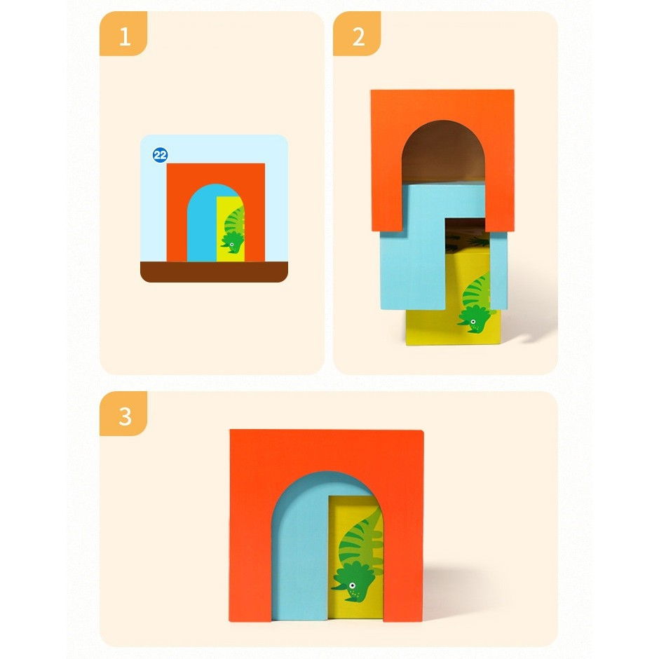 Jucarie de Construit, Flippy, Puzzle Box, Blocuri Stivuibile, 4-6 Ani, 5 Cuburi, 48 de Modele de Construit, 1 Manual, 12.8 x 12.8 x 12.8 cm, Multicolor [6]